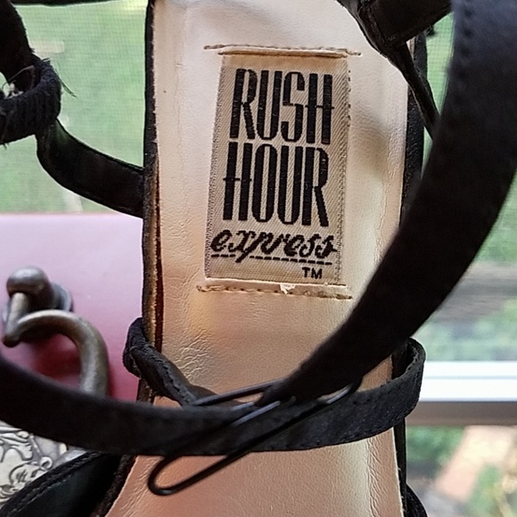 Satin Criss Cross Ankle Strap Heels - Picture 4 of 6